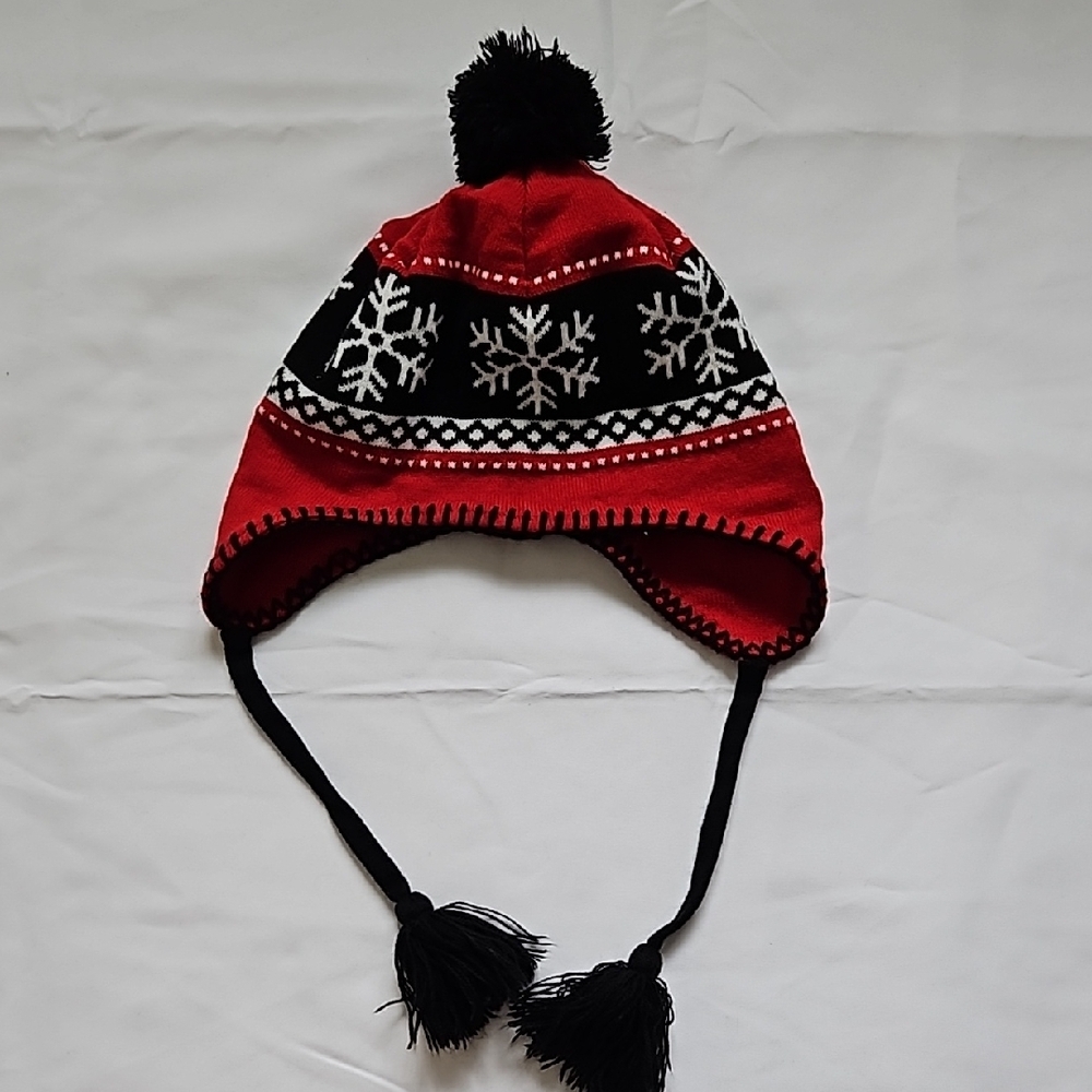 NFL 49ers Red and Black Winter Hat with Earflaps